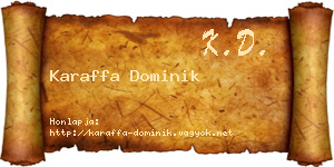 Karaffa Dominik névjegykártya